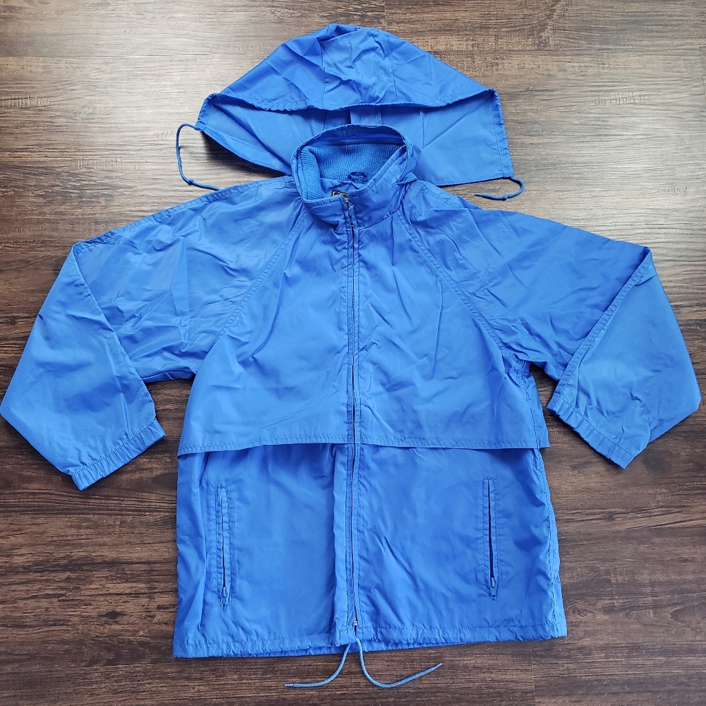 VTG Eddie Bauer Vibrant Blue Women's M Jacket Vented Waterproof w/Hood